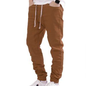 Men's Drawstring Harem Jogger Pants Wheat
